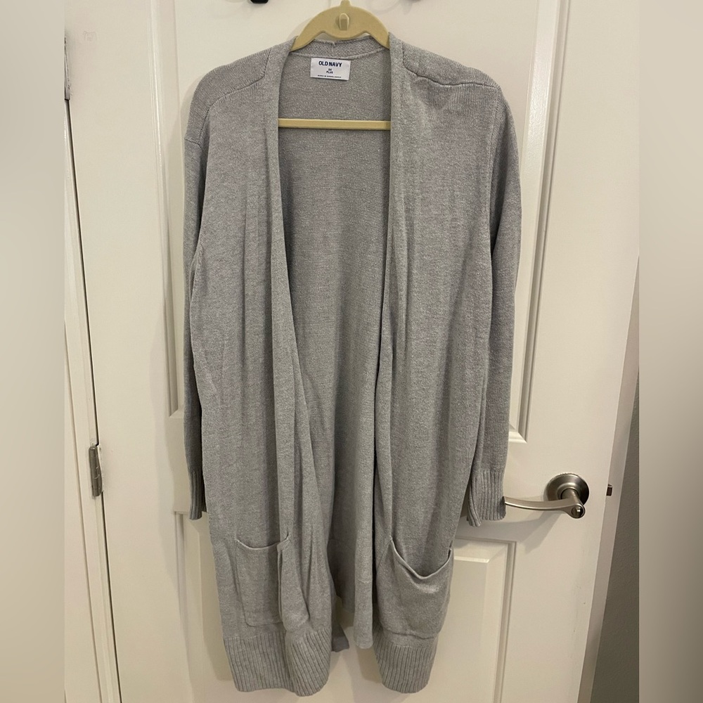 Old Navy women’s plus size 3x gray long layering cardigan with pockets